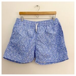 Frescobol Carioca Men’s Swim Trunks Light Blue/white geometric print size xxl